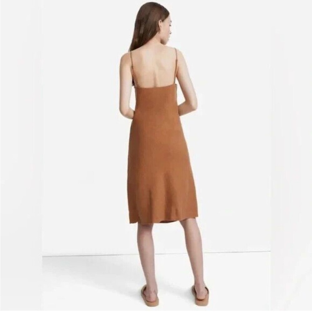 MATE the Label Brown Ribbed Slip Dress